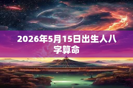 2026年5月15日出生人八字算命