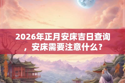 2026年正月安床吉日查询，安床需要注意什么？