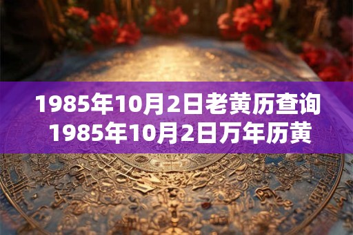 1985年10月2日老黄历查询 1985年10月2日万年历黄道吉日 1985年10月2日老黄历查询 1985年10月2日万年历黄道吉日