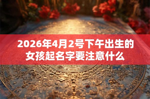 2026年4月2号下午出生的女孩起名字要注意什么