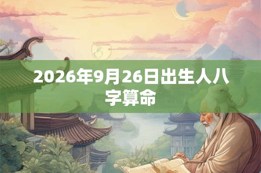 2026年9月26日出生人八字算命 2026年9月26日出生人八字算命