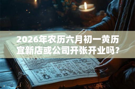 2026年农历六月初一黄历宜新店或公司开张开业吗? 2026年农历六月初一黄历宜新店或公司开张开业吗?