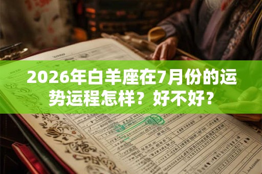 2026年白羊座在7月份的运势运程怎样？好不好？