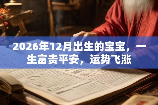2026年12月出生的宝宝，一生富贵平安，运势飞涨