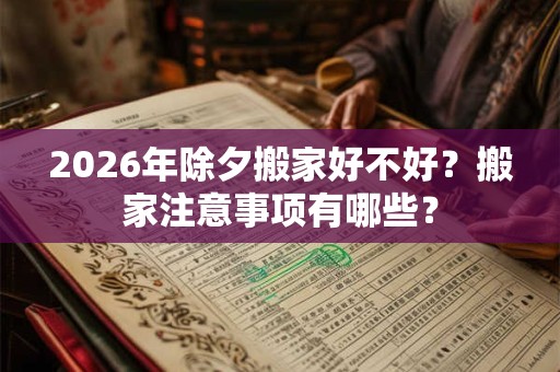 2026年除夕搬家好不好？搬家注意事项有哪些？
