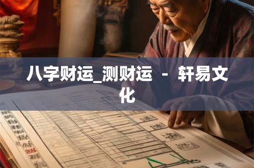 八字财运_测财运  -  轩易文化