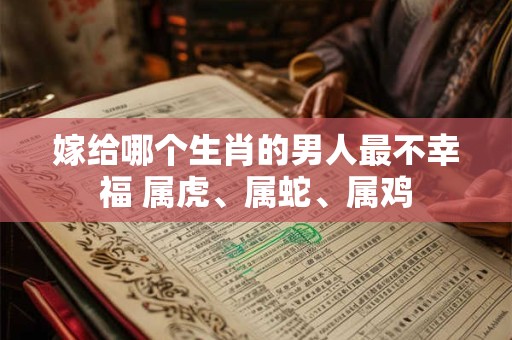 嫁给哪个生肖的男人最不幸福 属虎、属蛇、属鸡