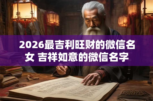 2026最吉利旺财的微信名女 吉祥如意的微信名字