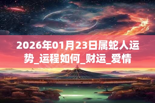 2026年01月23日属蛇人运势_运程如何_财运_爱情