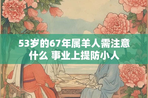 53岁的67年属羊人需注意什么 事业上提防小人
