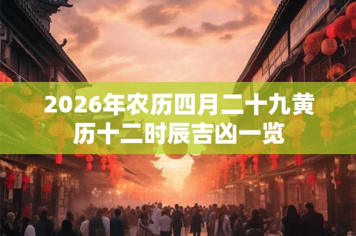 2026年农历四月二十九黄历十二时辰吉凶一览