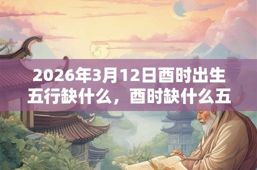 2026年3月12日酉时出生五行缺什么，酉时缺什么五行