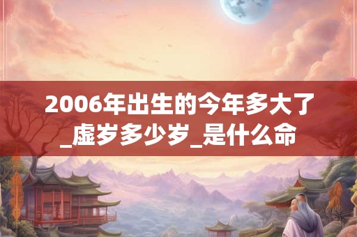 2006年出生的今年多大了_虚岁多少岁_是什么命