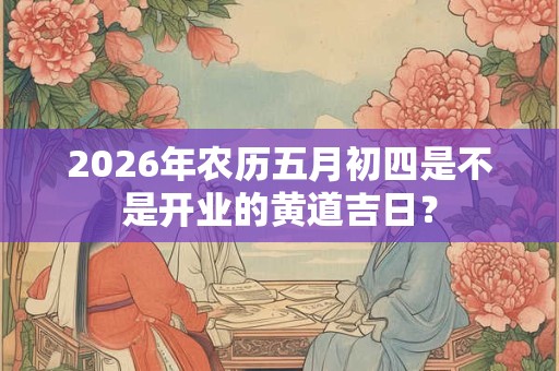 2026年农历五月初四是不是开业的黄道吉日？