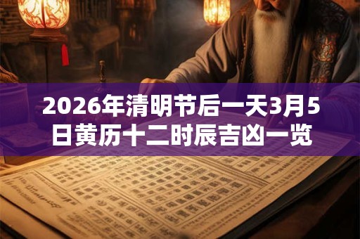 2026年清明节后一天3月5日黄历十二时辰吉凶一览