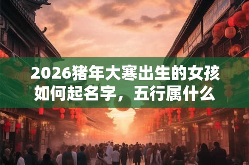 2026猪年大寒出生的女孩如何起名字，五行属什么
