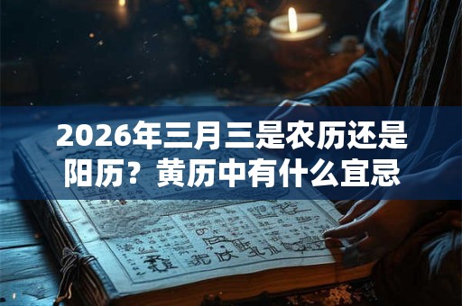 2026年三月三是农历还是阳历?黄历中有什么宜忌 2026年三月三是农历还是阳历?黄历中有什么宜忌
