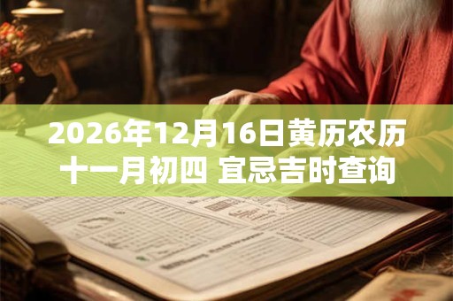 2026年12月16日黄历农历十一月初四 宜忌吉时查询