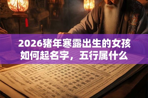 2026猪年寒露出生的女孩如何起名字，五行属什么