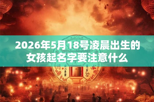 2026年5月18号凌晨出生的女孩起名字要注意什么