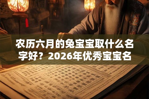 农历六月的兔宝宝取什么名字好？2026年优秀宝宝名字推荐
