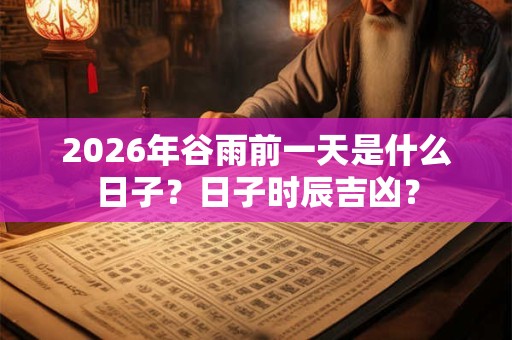 2026年谷雨前一天是什么日子？日子时辰吉凶？
