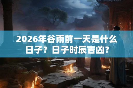 2026年谷雨前一天是什么日子？日子时辰吉凶？