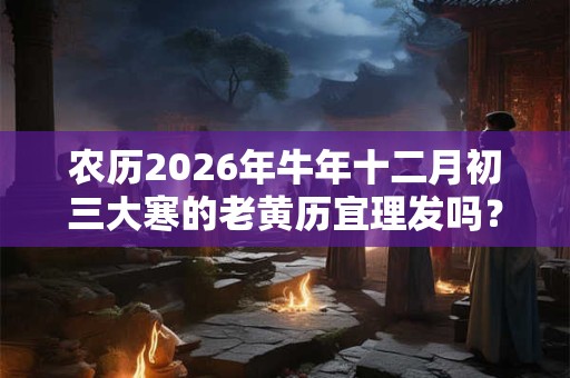 农历2026年牛年十二月初三大寒的老黄历宜理发吗？
