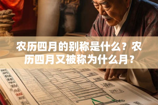 农历四月的别称是什么?农历四月又被称为什么月? 农历四月的别称是什么?农历四月又被称为什么月?