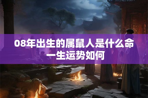 08年出生的属鼠人是什么命 一生运势如何