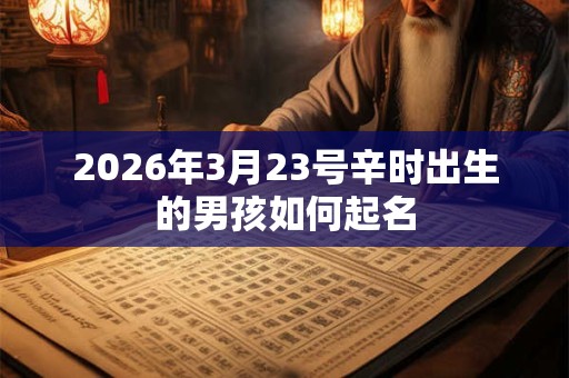 2026年3月23号辛时出生的男孩如何起名