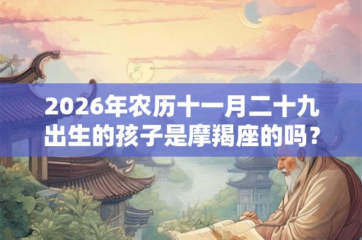 2026年农历十一月二十九出生的孩子是摩羯座的吗？