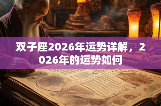 双子座2026年运势详解,2026年的运势如何 双子座2026年运势详解,2026年的运势如何