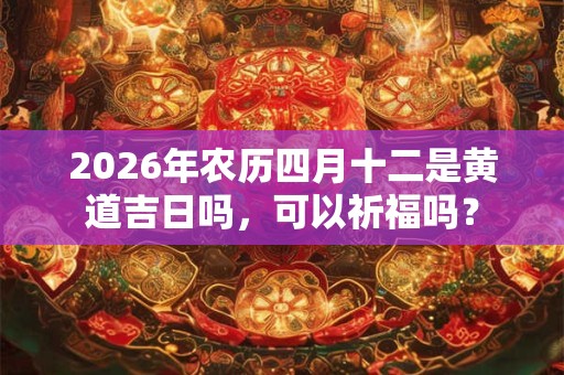 2026年农历四月十二是黄道吉日吗，可以祈福吗？