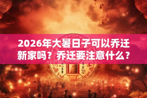 2026年大暑日子可以乔迁新家吗?乔迁要注意什么? 2026年大暑日子可以乔迁新家吗?乔迁要注意什么?