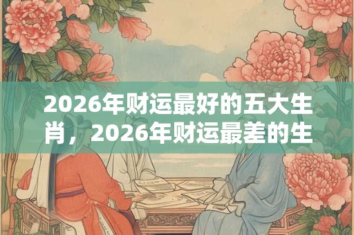 2026年财运最好的五大生肖，2026年财运最差的生肖排行
