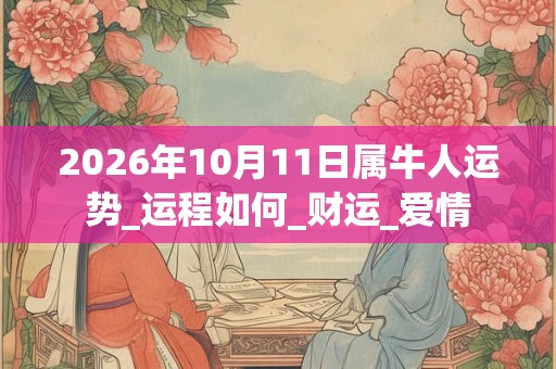 2026年10月11日属牛人运势_运程如何_财运_爱情