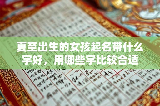 夏至出生的女孩起名带什么字好，用哪些字比较合适
