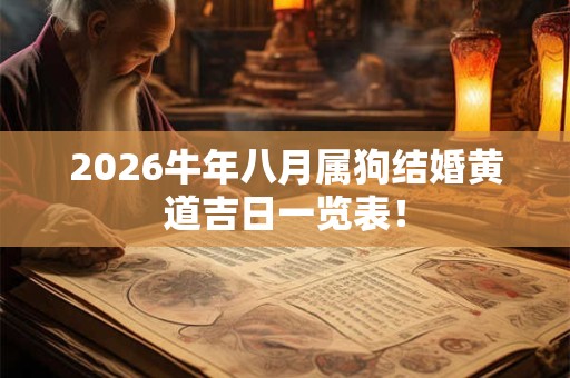 2026牛年八月属狗结婚黄道吉日一览表! 2026牛年八月属狗结婚黄道吉日一览表!