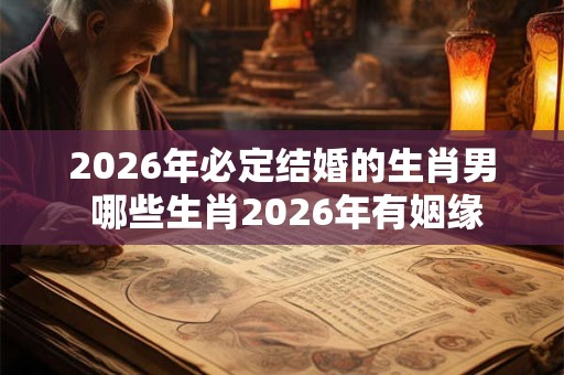 2026年必定结婚的生肖男 哪些生肖2026年有姻缘 2026年必定结婚的生肖男 哪些生肖2026年有姻缘