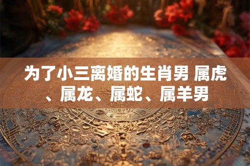 为了小三离婚的生肖男 属虎、属龙、属蛇、属羊男