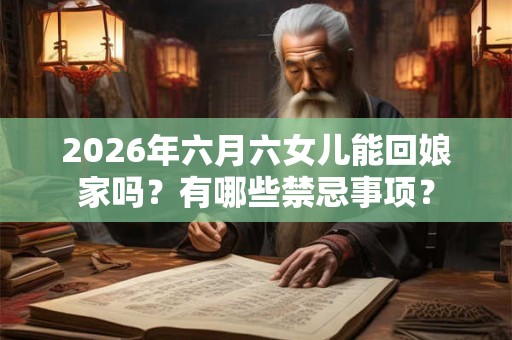 2026年六月六女儿能回娘家吗？有哪些禁忌事项？