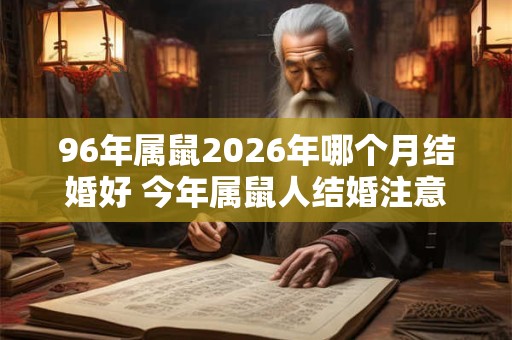96年属鼠2026年哪个月结婚好 今年属鼠人结婚注意事项