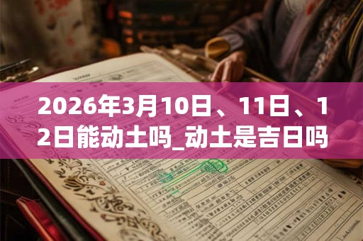 2026年3月10日、11日、12日能动土吗_动土是吉日吗