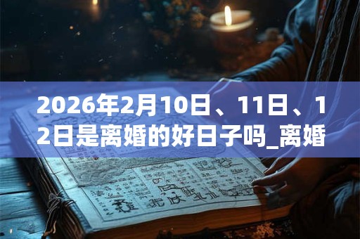 2026年2月10日、11日、12日是离婚的好日子吗_离婚可以吗