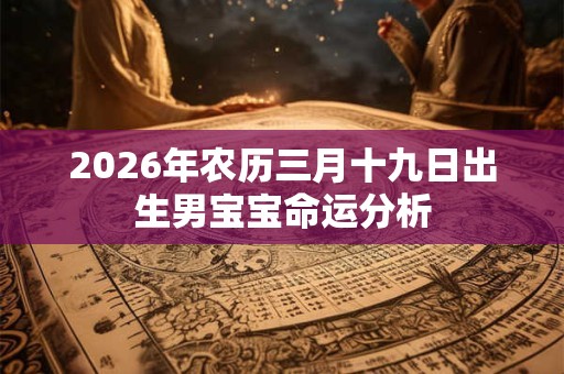 2026年农历三月十九日出生男宝宝命运分析