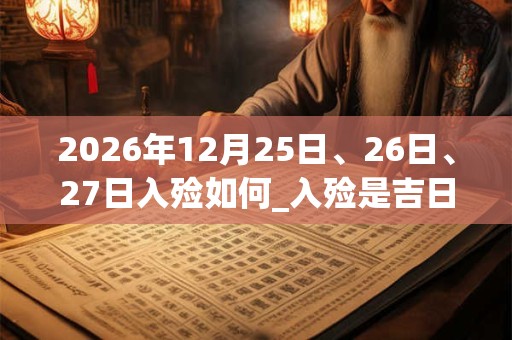 2026年12月25日、26日、27日入殓如何_入殓是吉日吗