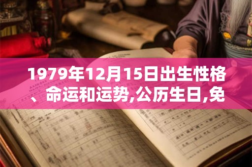 1979年12月15日出生性格、命运和运势,公历生日,免费算命