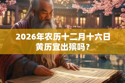 2026年农历十二月十六日黄历宜出殡吗？