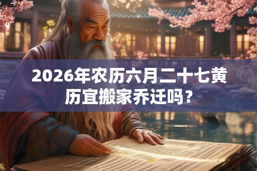 2026年农历六月二十七黄历宜搬家乔迁吗？
